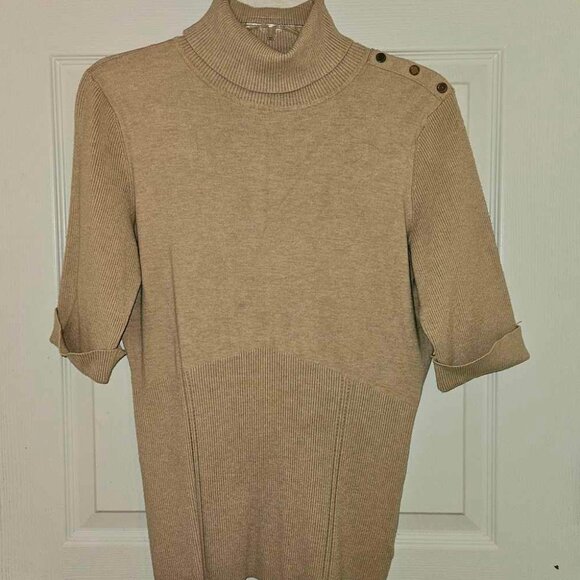 White House Black Market Knit Turtleneck Sweater 3/4 sleeve, size L - Picture 1 of 1